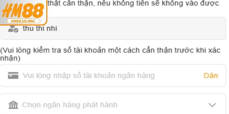 Hướng dẫn từng bước rút tiền HM88